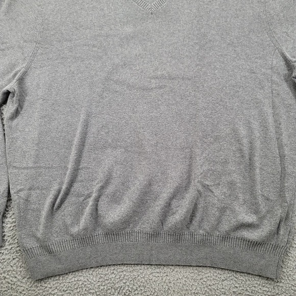 Calvin Klein Sweater Mens XL Gray V-Neck Long Sleeve Pull over Elastic Waist - Picture 8 of 14